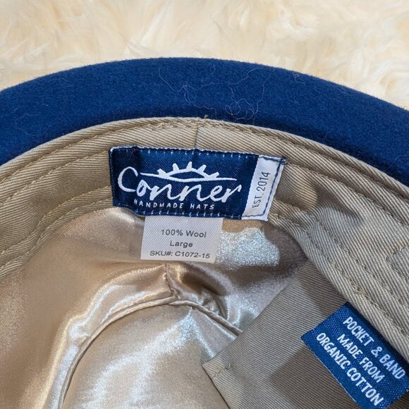 Conner Hand Made Hats Blue Wool Fedora Size Large - Picture 6 of 7